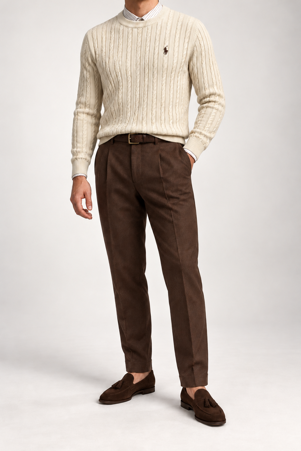 RL — Ivory Cable-Knit Crew-Neck Jumper — additional