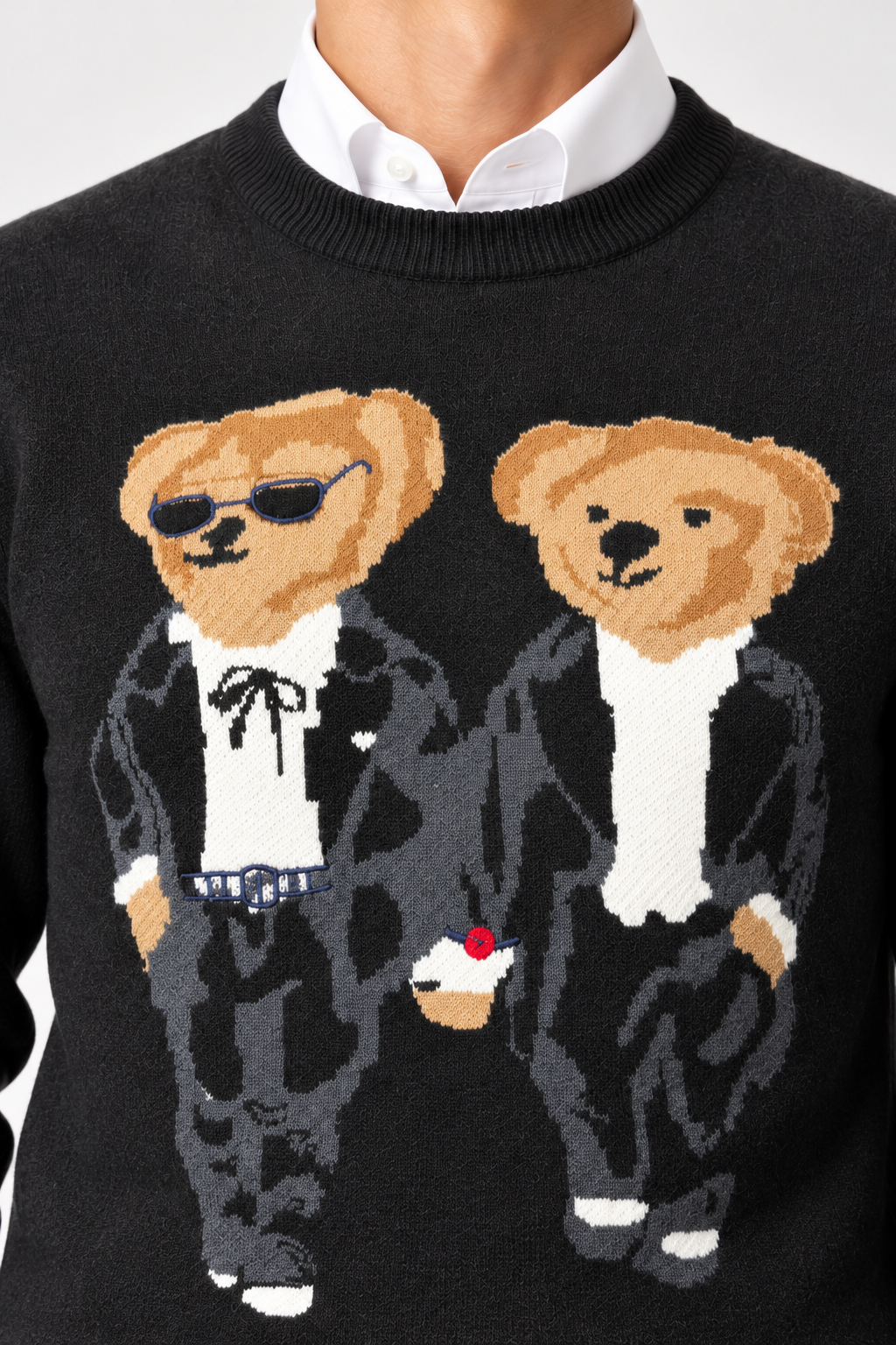 RL — Charcoal Two-Bear Graphic Crew-Neck Jumper — additional