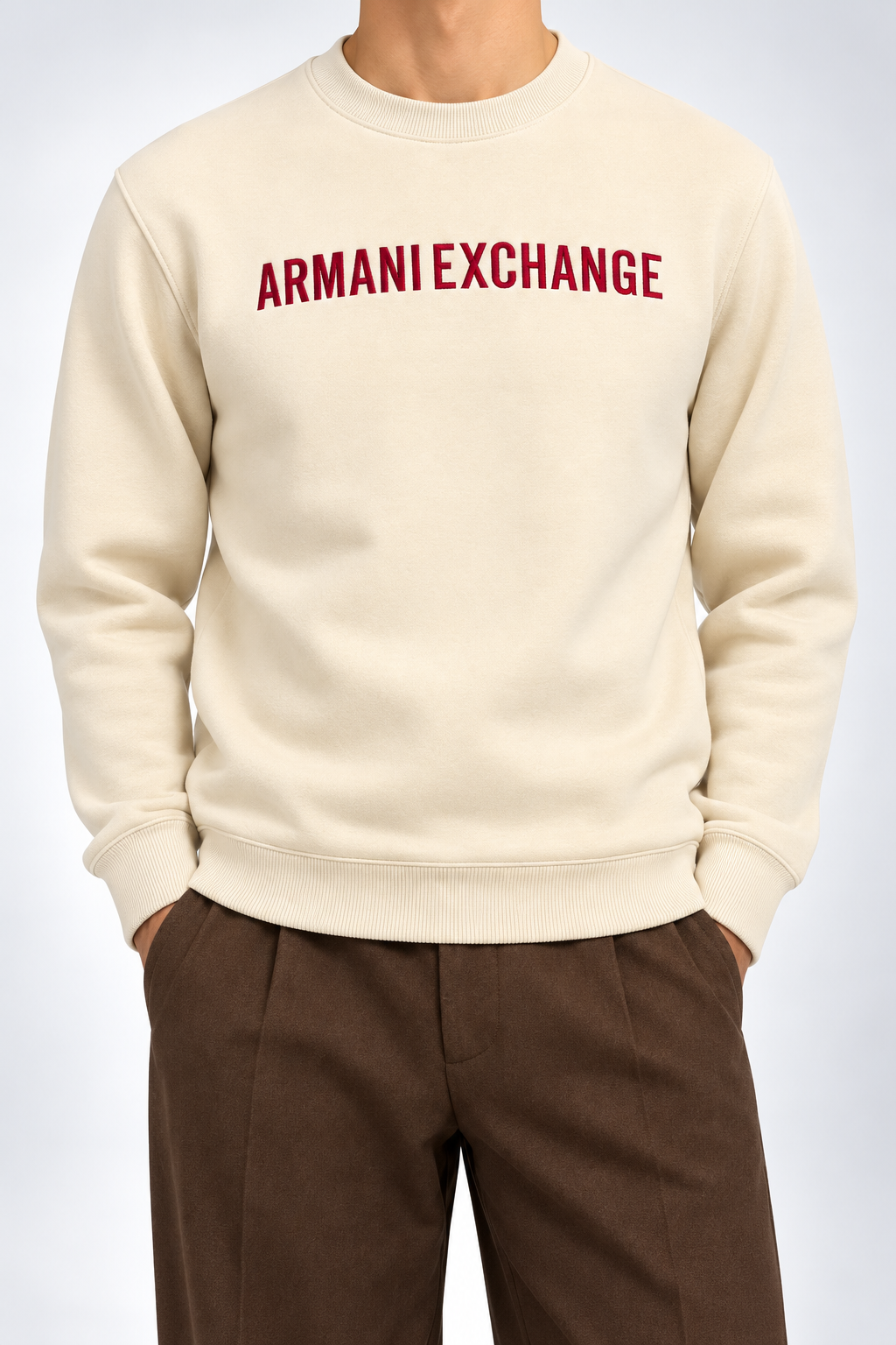 AX — Cream Logo Crew-Neck Sweatshirt — additional