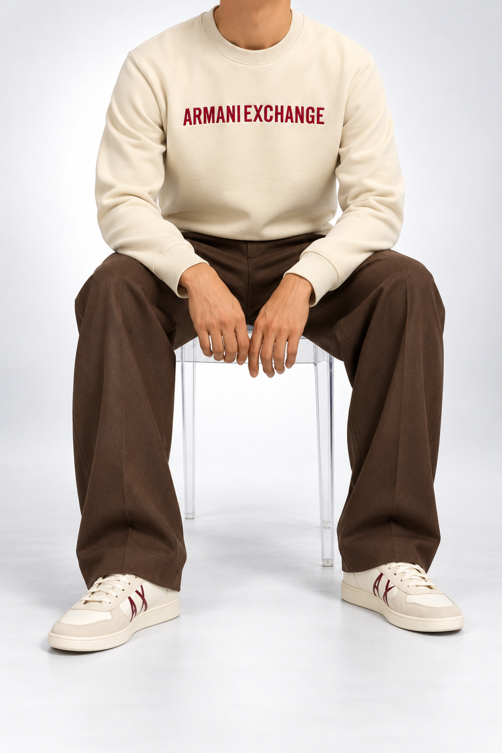 AX — Cream Logo Crew-Neck Sweatshirt — additional