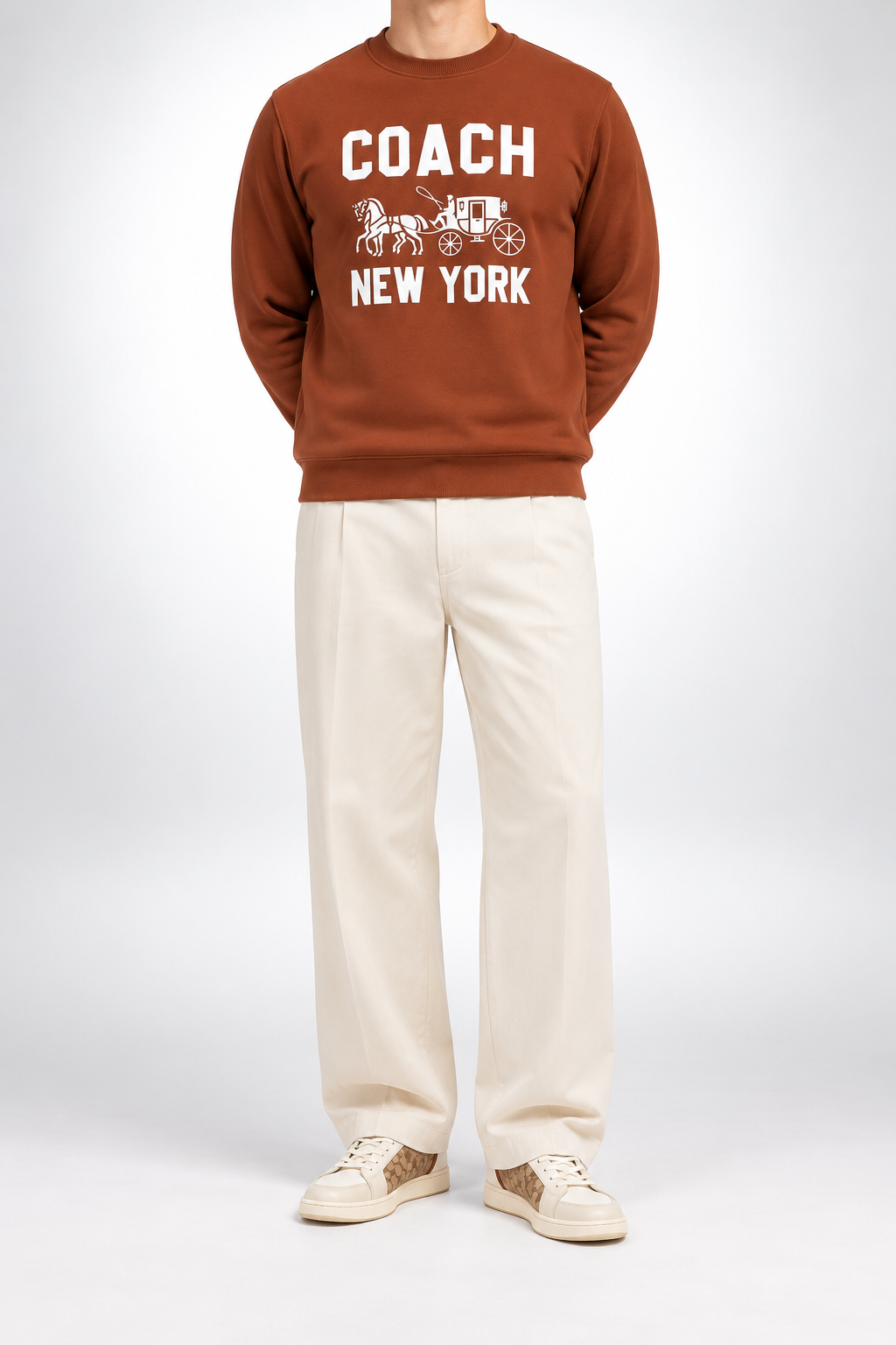 COACH — Rust New-York Horse-And-Carriage Sweatshirt — front