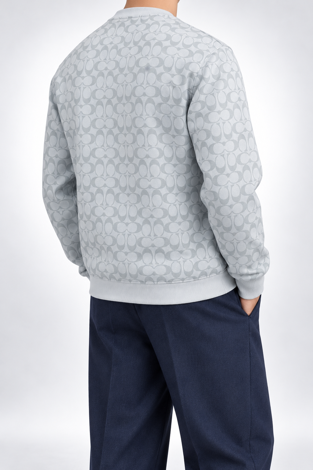 COACH — Ice-Grey Signature-Monogram Crew-Neck Sweatshirt — additional