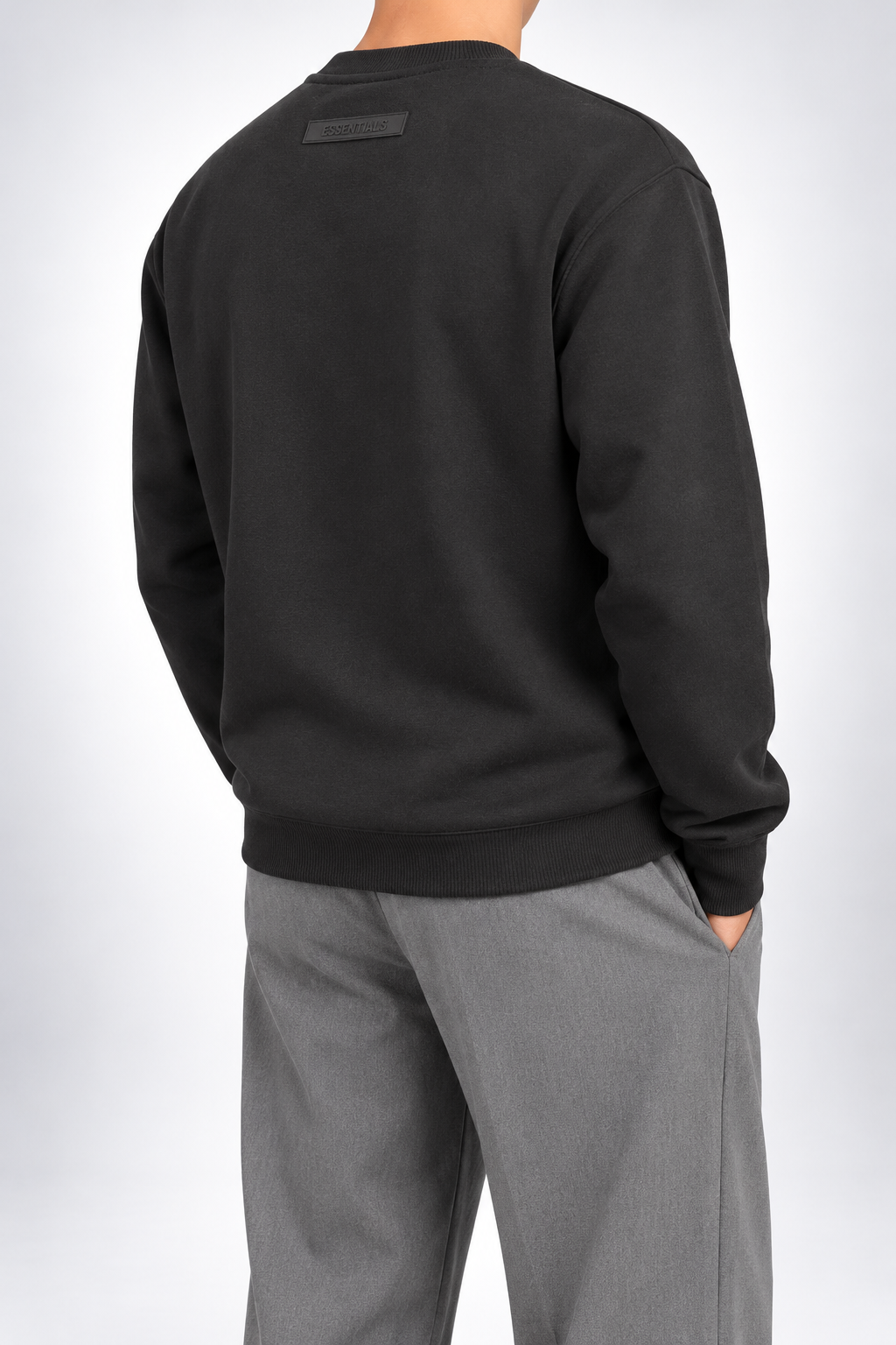 ESSENTIALS — Charcoal Tonal-Logo Sweatshirt — additional
