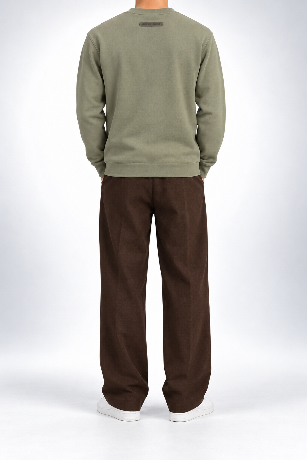 ESSENTIALS — Sage Tonal-Logo Sweatshirt — back