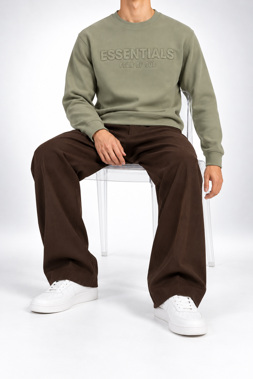 ESSENTIALS — Sage Tonal-Logo Sweatshirt — additional