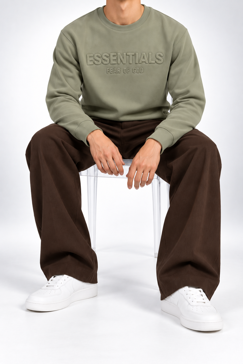 ESSENTIALS — Sage Tonal-Logo Sweatshirt — additional