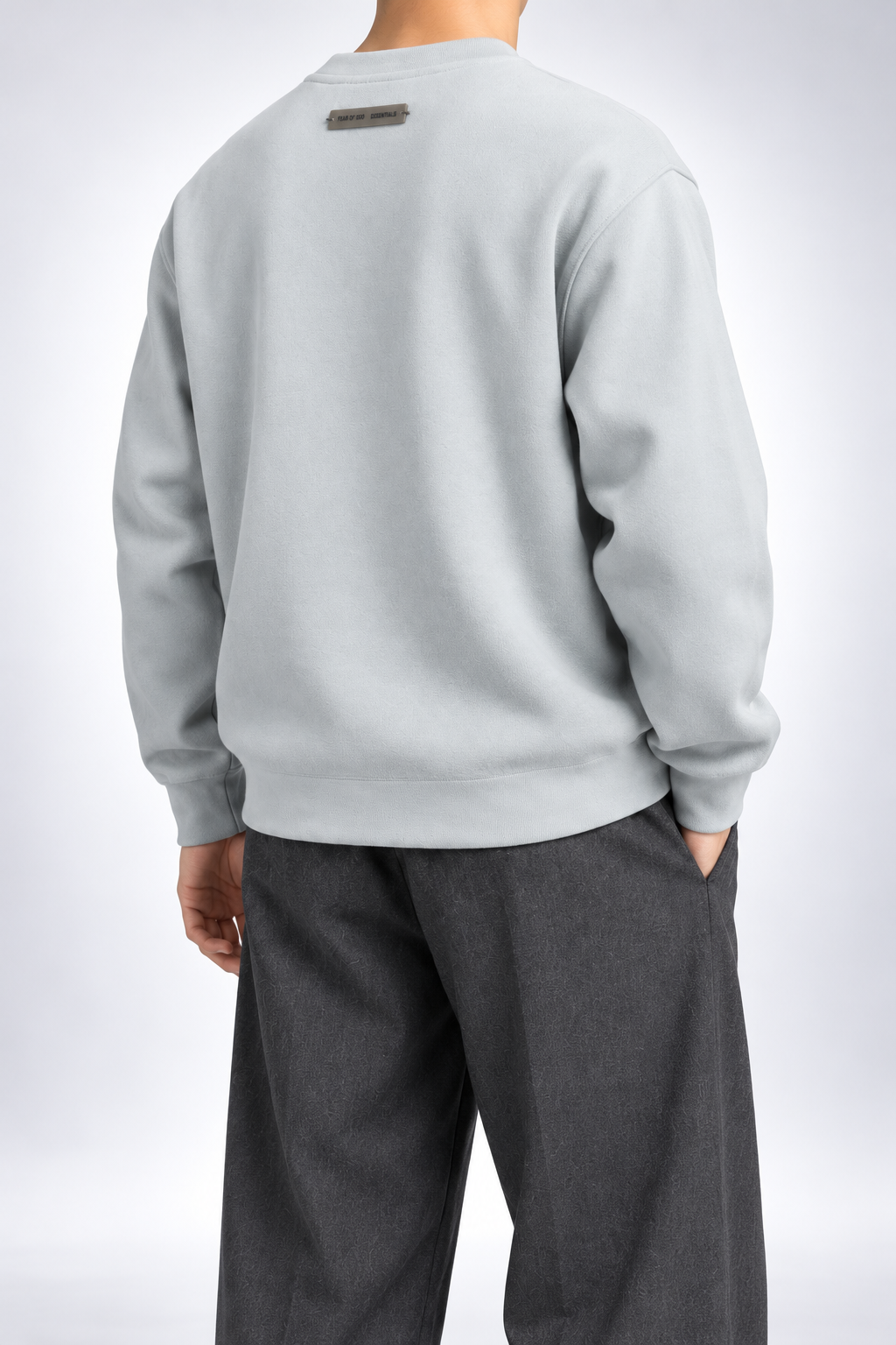 ESSENTIALS — Light-Grey Tonal-Logo Sweatshirt — additional