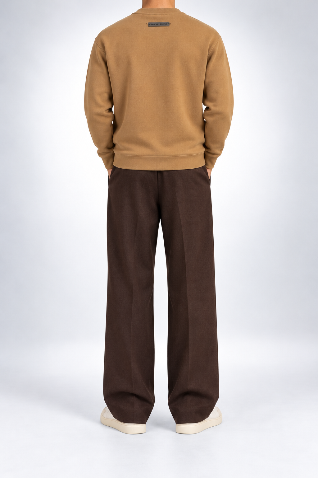 ESSENTIALS — Camel Tonal-Logo Sweatshirt — back