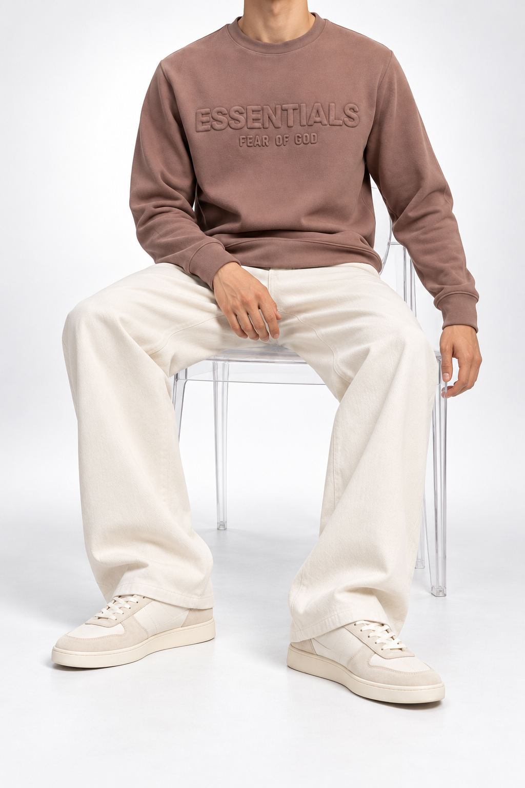 ESSENTIALS — Dusty-Rose Tonal-Logo Sweatshirt — additional