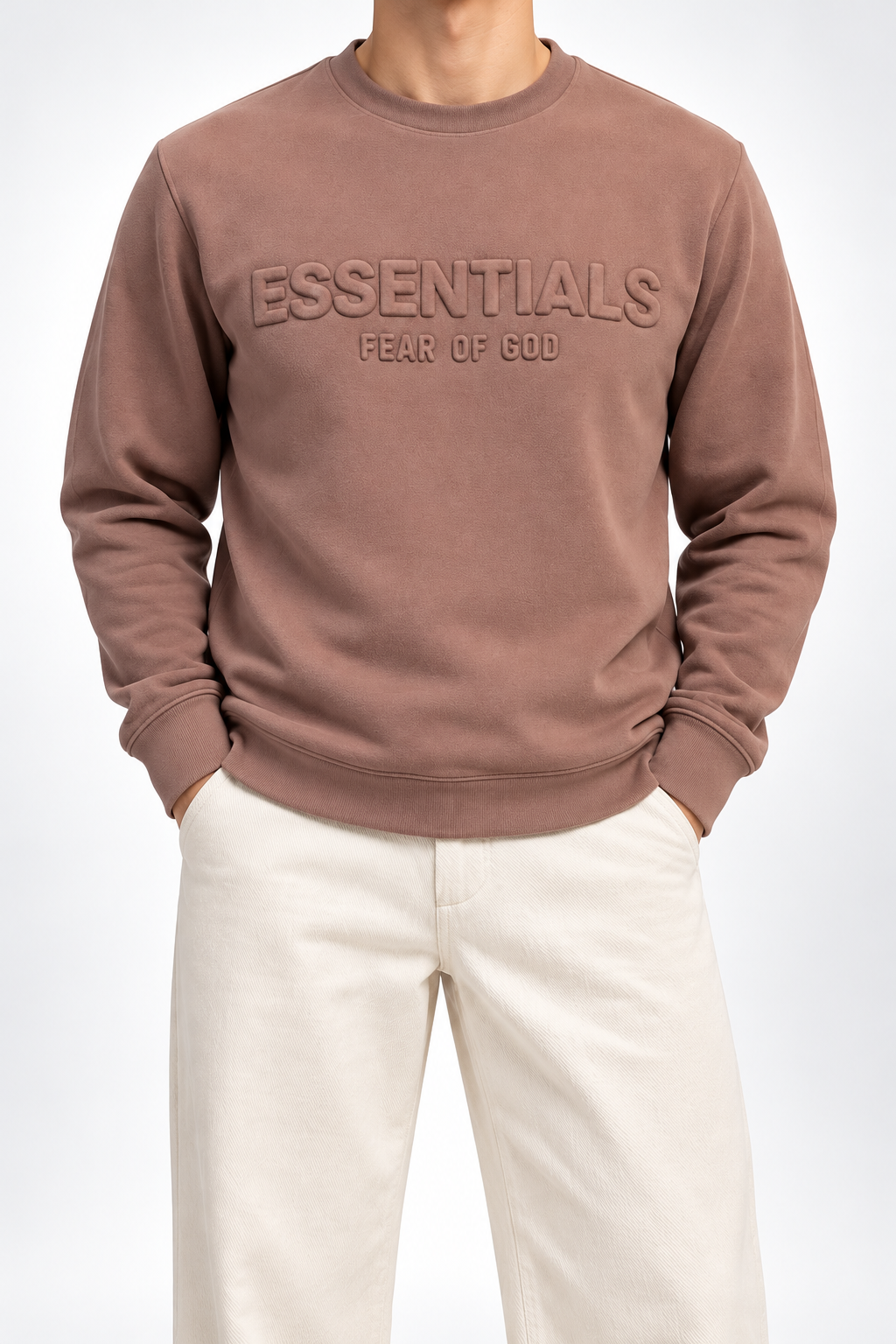 ESSENTIALS — Dusty-Rose Tonal-Logo Sweatshirt — additional