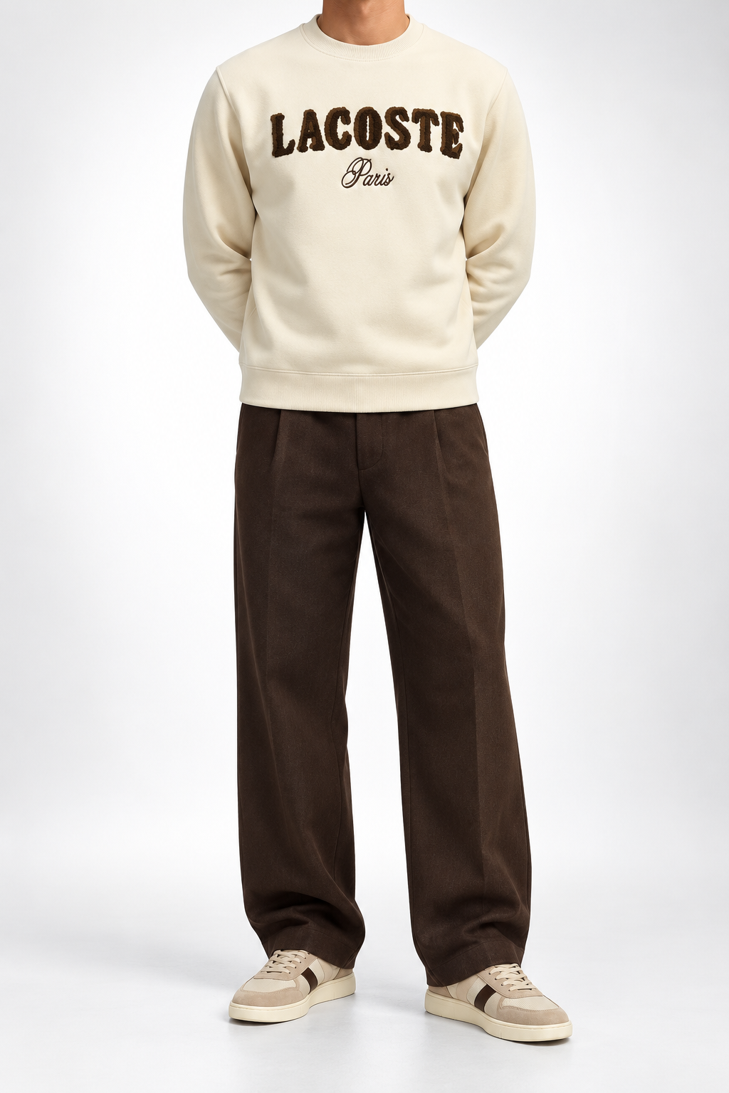 LCST — Cream Paris-Logo Crew-Neck Sweatshirt — front