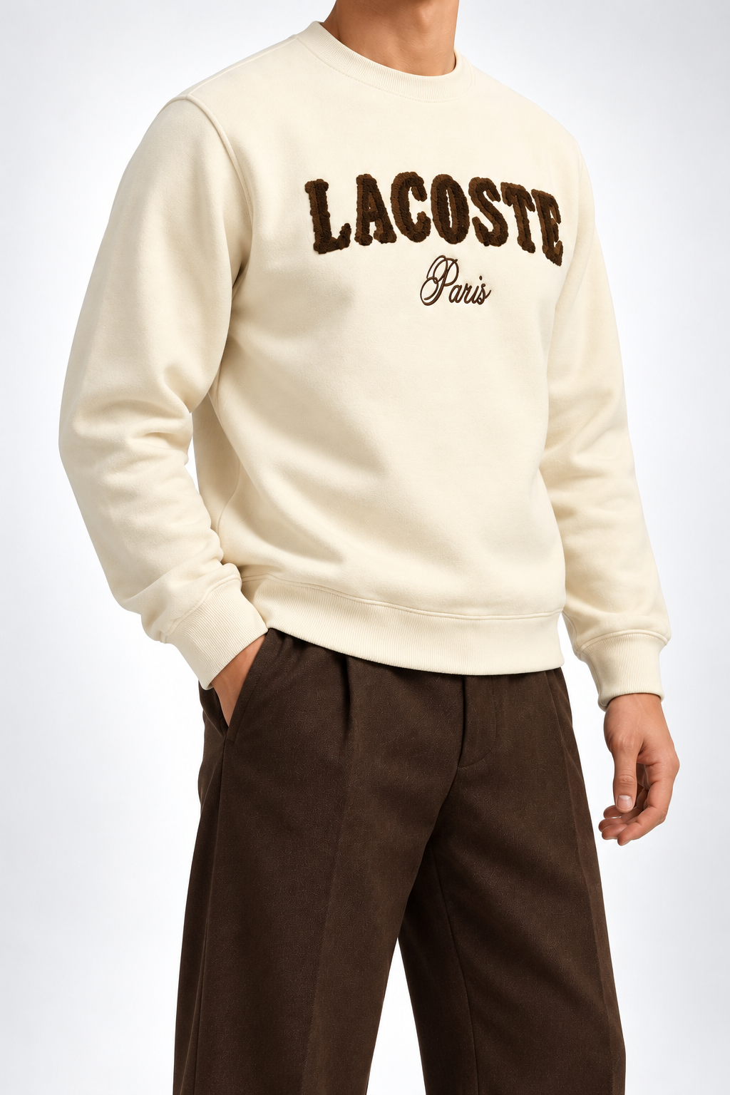 LCST — Cream Paris-Logo Crew-Neck Sweatshirt — side