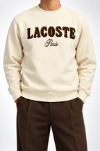 LCST — Cream Paris-Logo Crew-Neck Sweatshirt