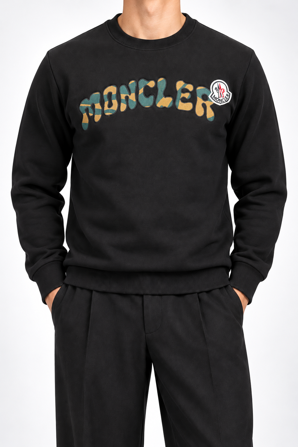 MNCLR — Black Camouflage-Logo Crew-Neck Sweatshirt — additional