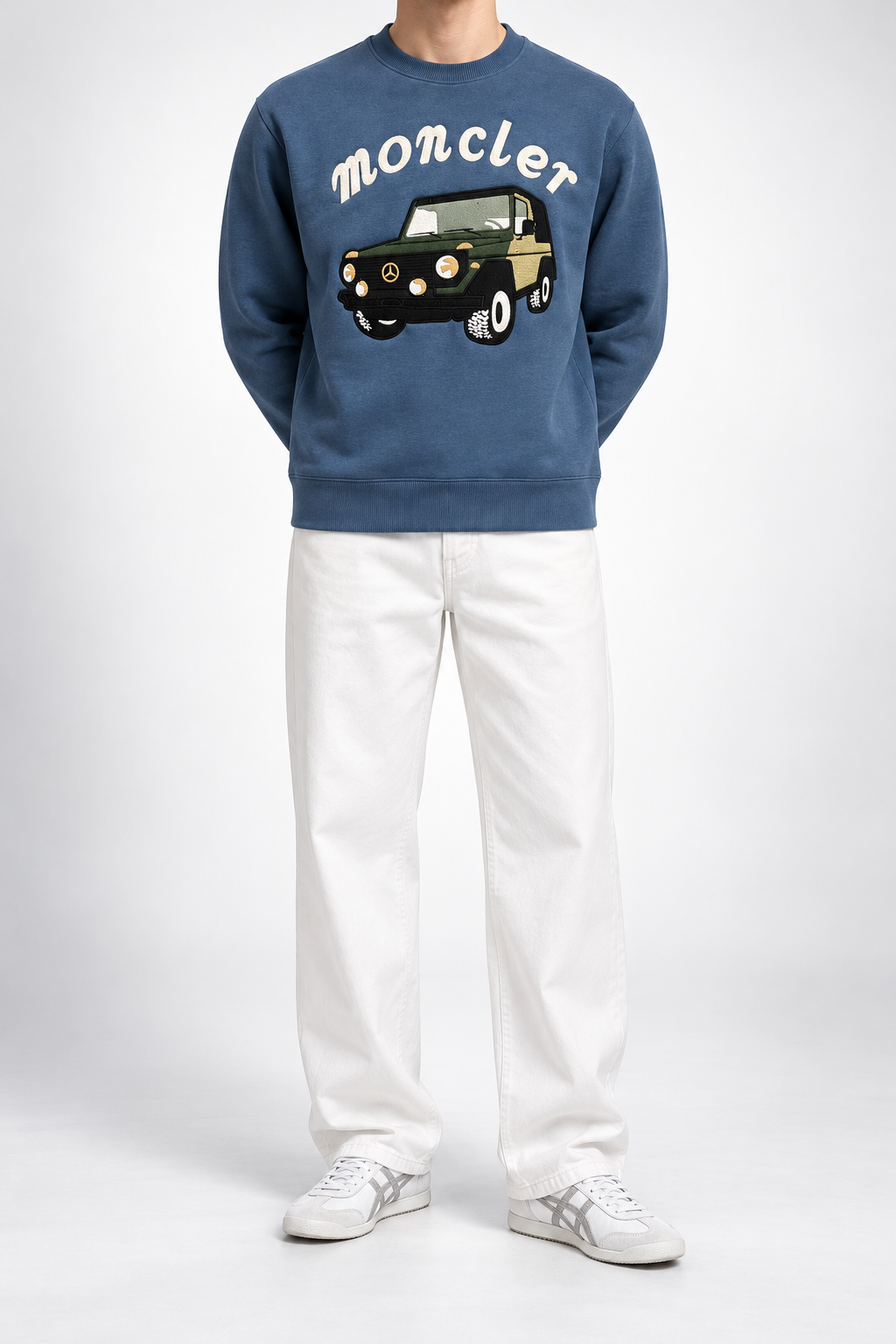 MNCLR — Steel-Blue Off-Road Suv Crew-Neck Sweatshirt — front